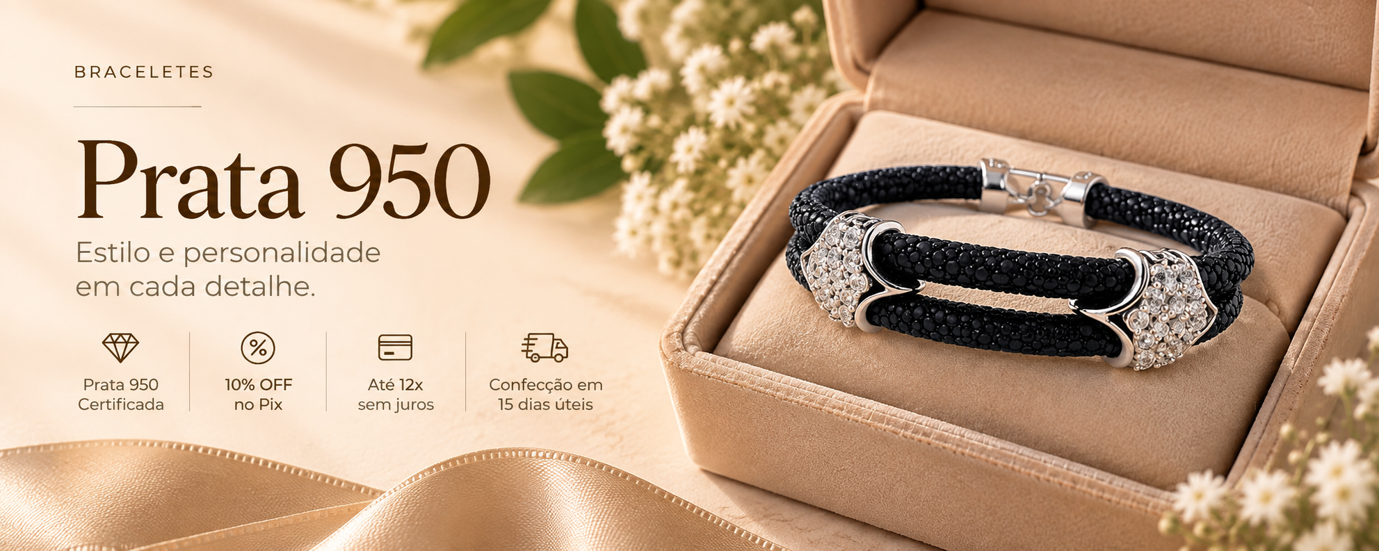 Braceletes em Prata 950 — Marjouxs