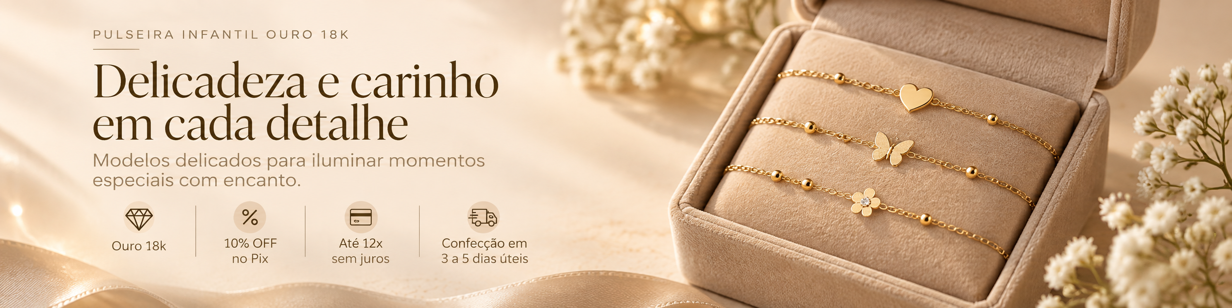 Pulseiras infantis em Ouro 18k — Marjouxs