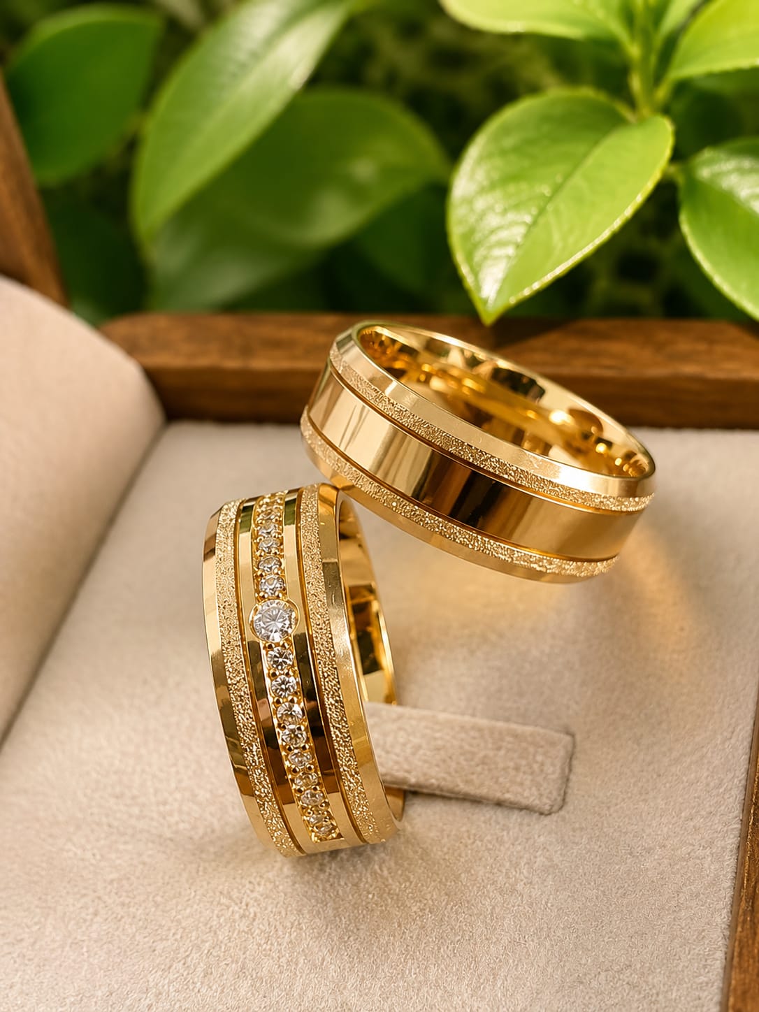 Aliança Ouro 18k Chanfrado Trabalhado