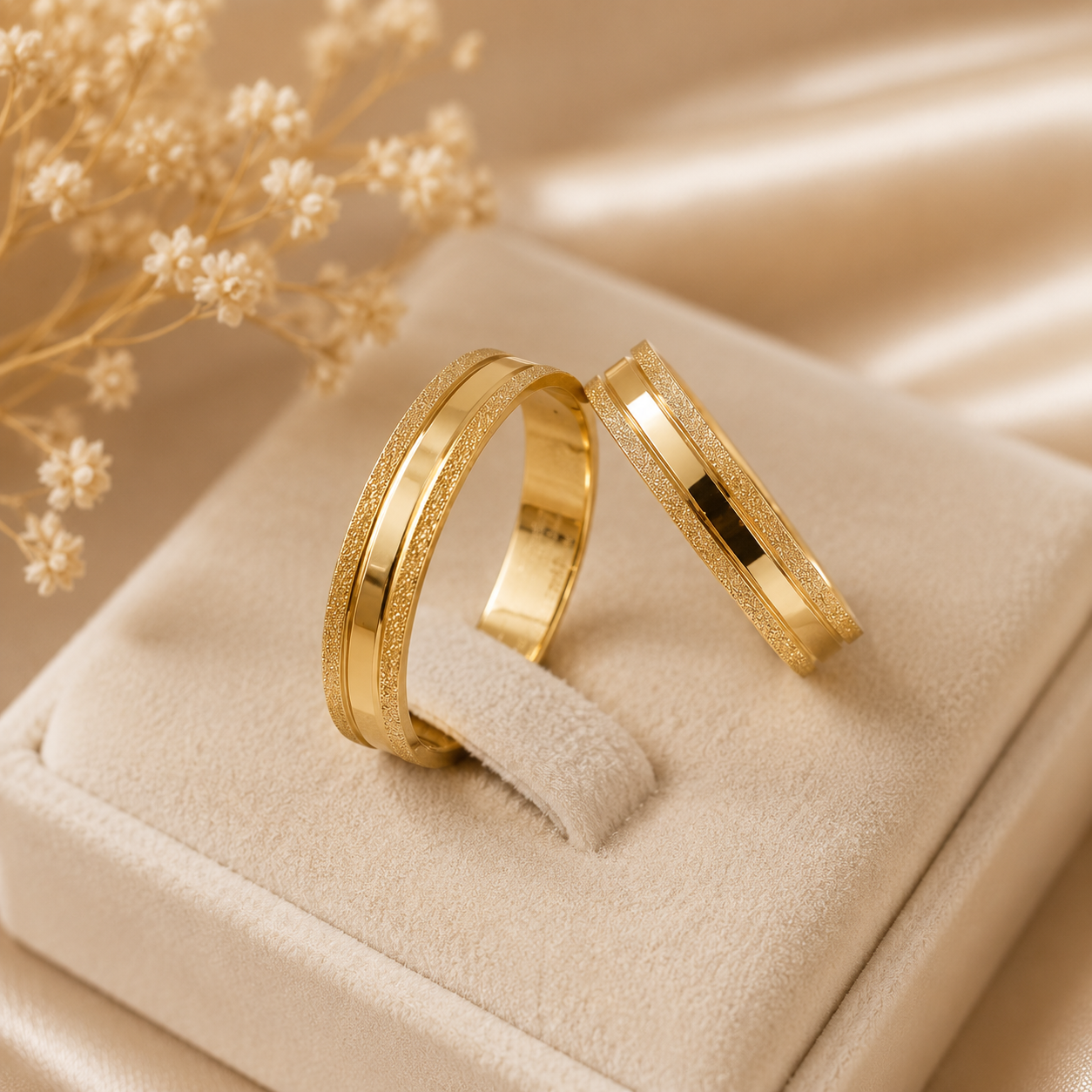 Aliança Ouro 18k Fosca Polida