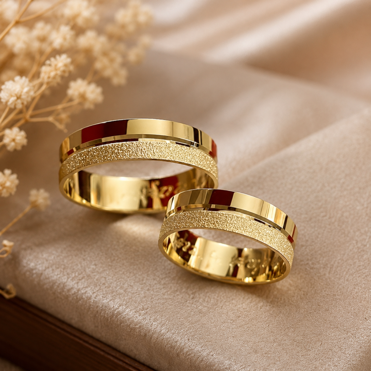 Aliança Ouro 18k Frezo