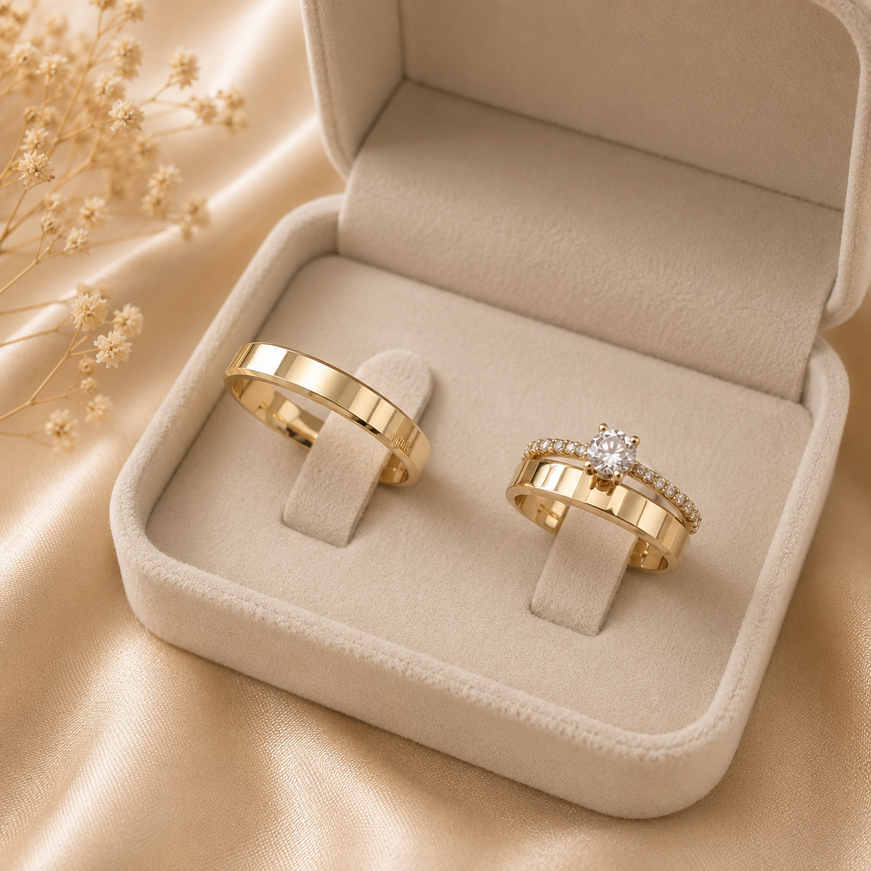 Aliança Ouro 18k Lisa