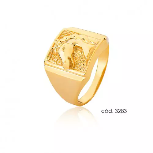 Anel Ouro 18k Cavalo