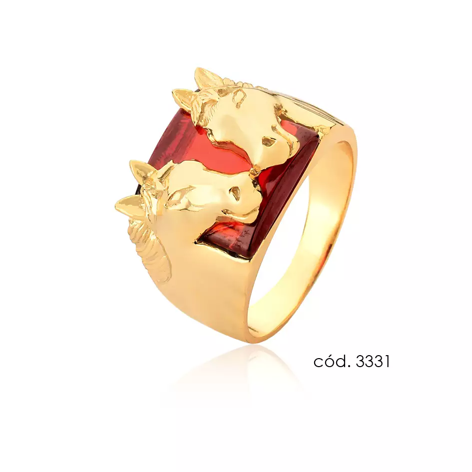 Anel Ouro 18k Cavalo