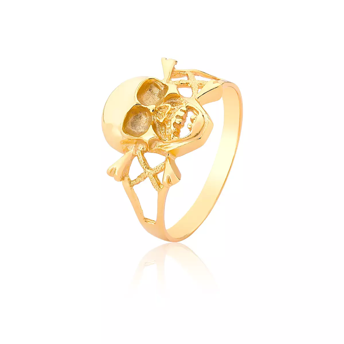 Anel Ouro 18k Caveira