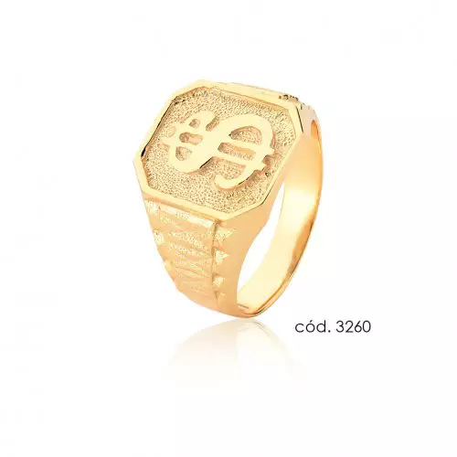 Anel Ouro 18k Cifrao