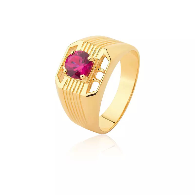Anel Ouro 18k com Rubi