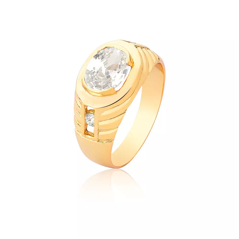 Anel Ouro 18k com Zirconias