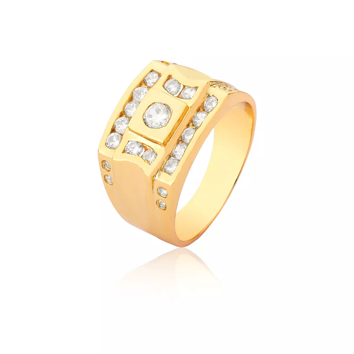 Anel Ouro 18k com Zirconias