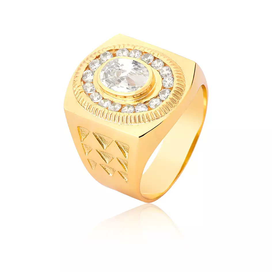 Anel Ouro 18k com Zirconias