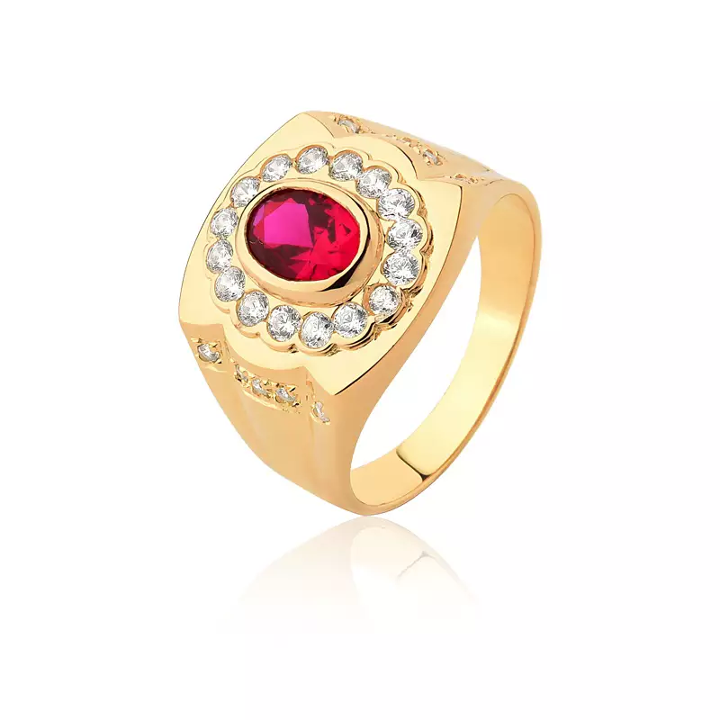 Anel Ouro 18k com Zirconias
