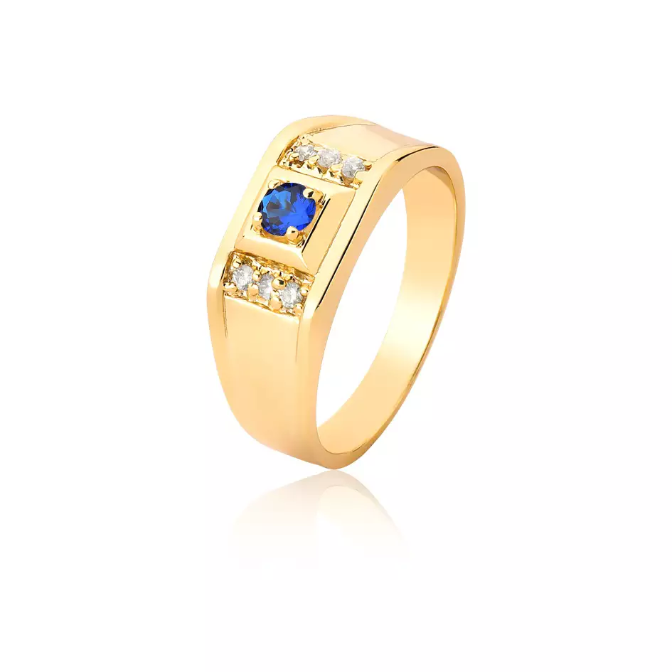 Anel Ouro 18k com Zirconias