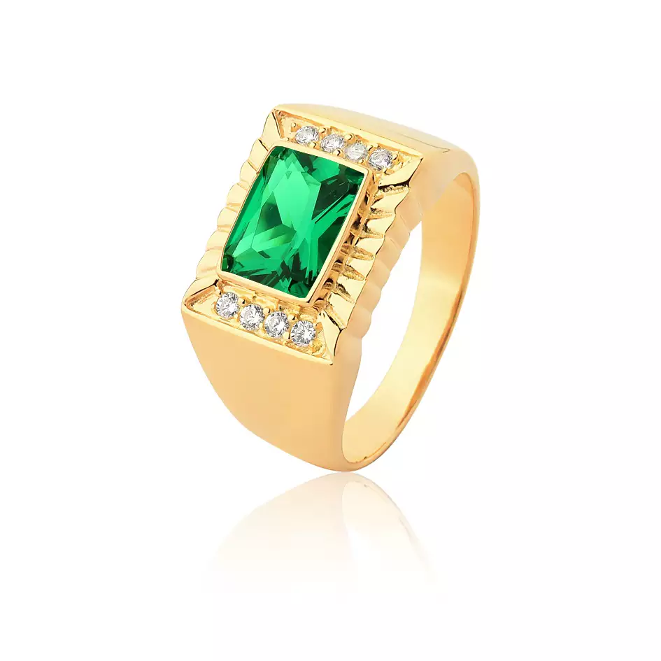Anel Ouro 18k com Zirconias