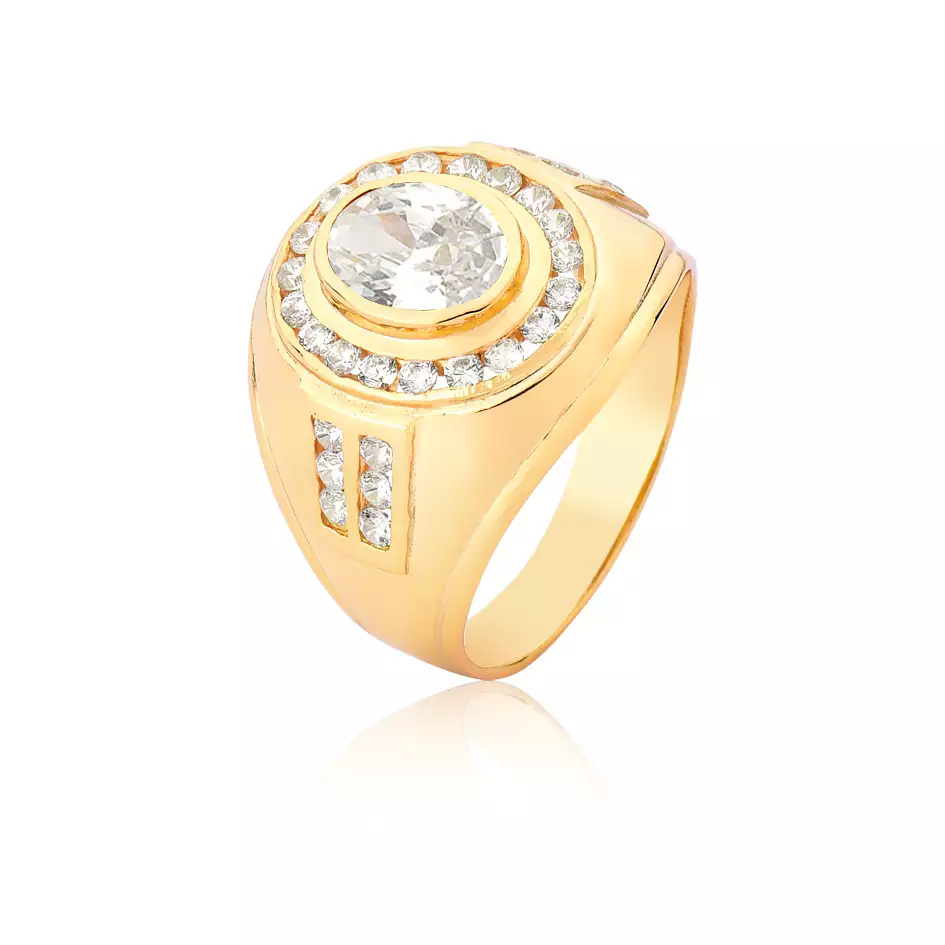 Anel Ouro 18k com Zirconias