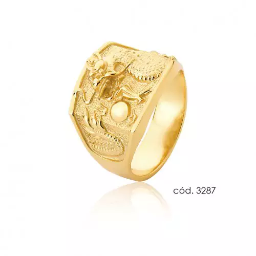Anel Ouro 18k Dragao