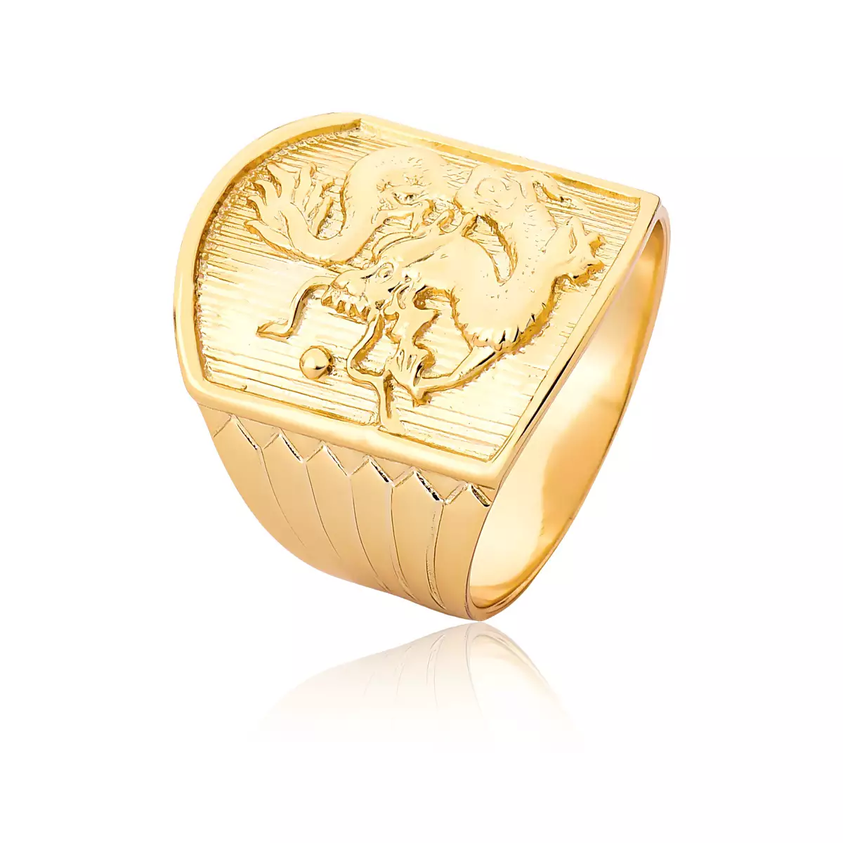 Anel Ouro 18k Dragao