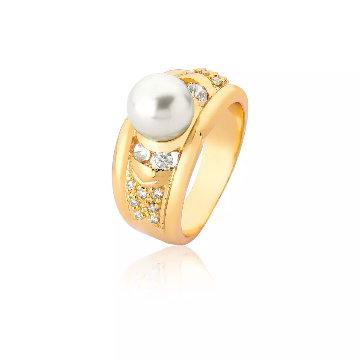 Anel de Pérola Natural em Ouro 18k