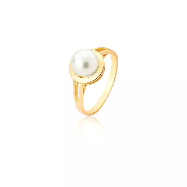 Anel de Pérola Natural em Ouro 18k