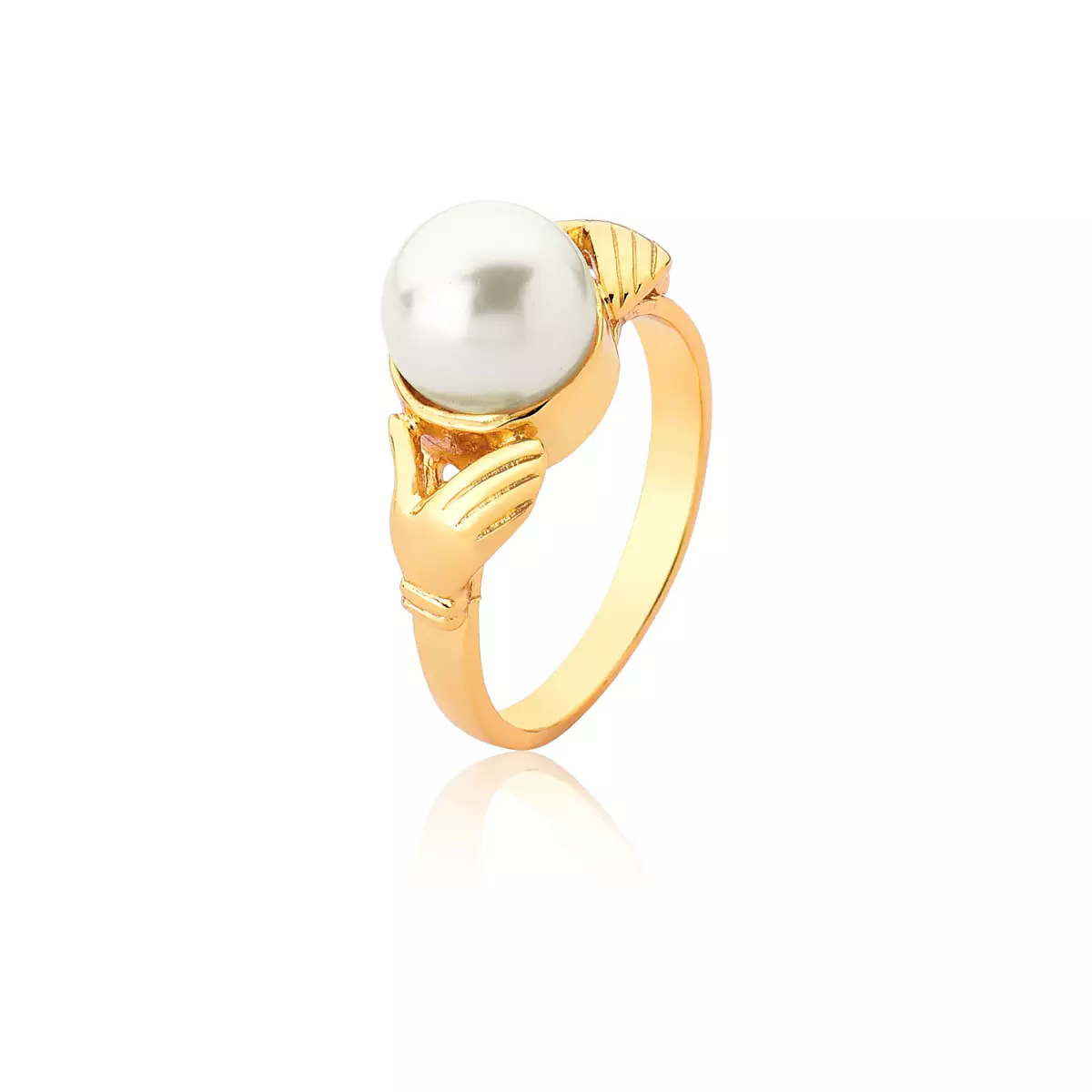 Anel de Pérola Natural em Ouro 18k