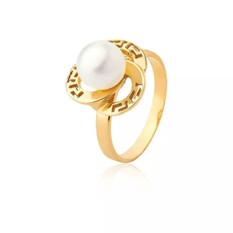 Anel de Pérola Natural em Ouro 18k