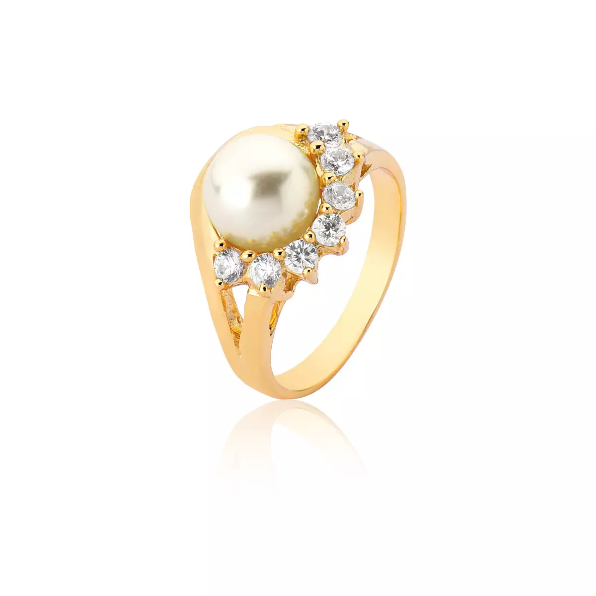 Anel de Pérola Natural em Ouro 18k