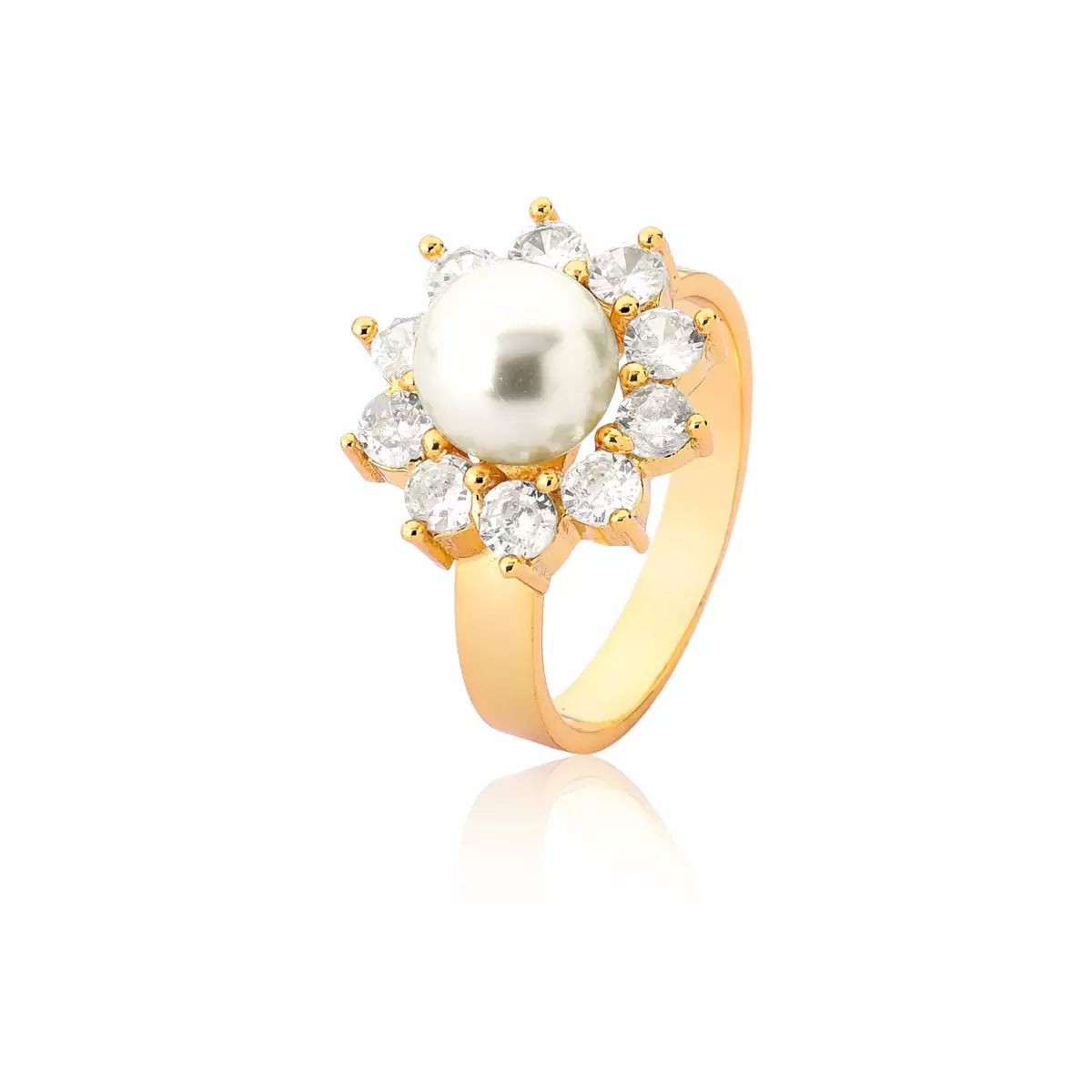 Anel de Pérola Natural em Ouro 18k
