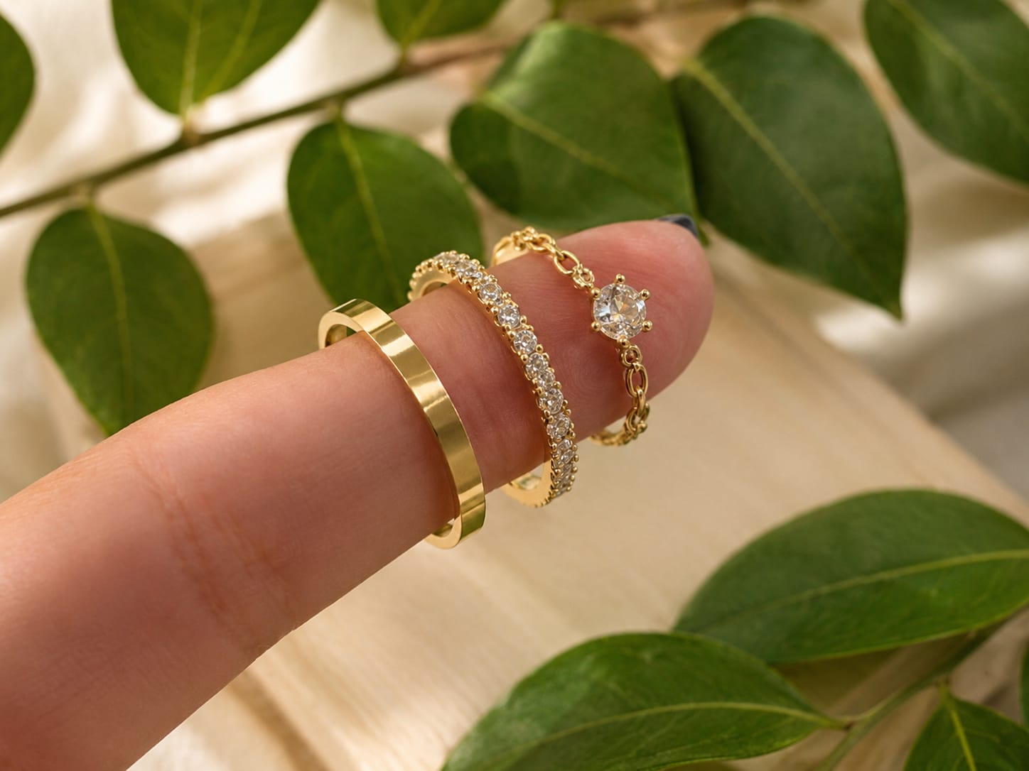 Conjunto Aliança Ouro 18k