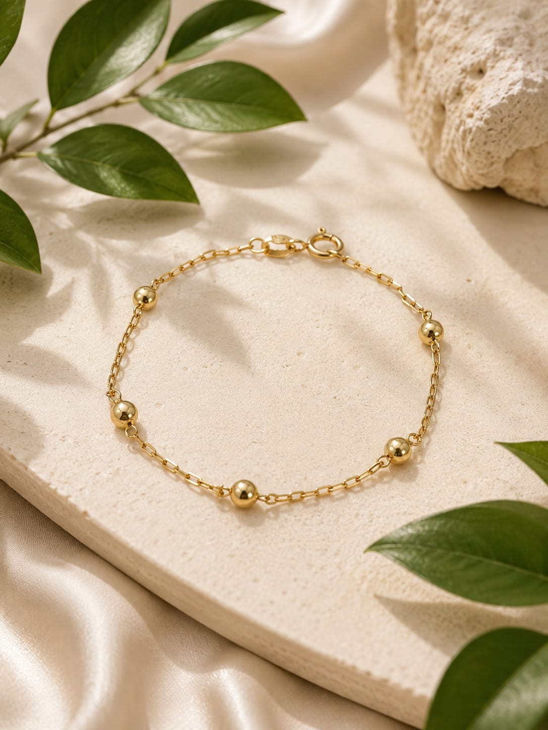 Pulseira Infantil Ouro 18k Bolinha
