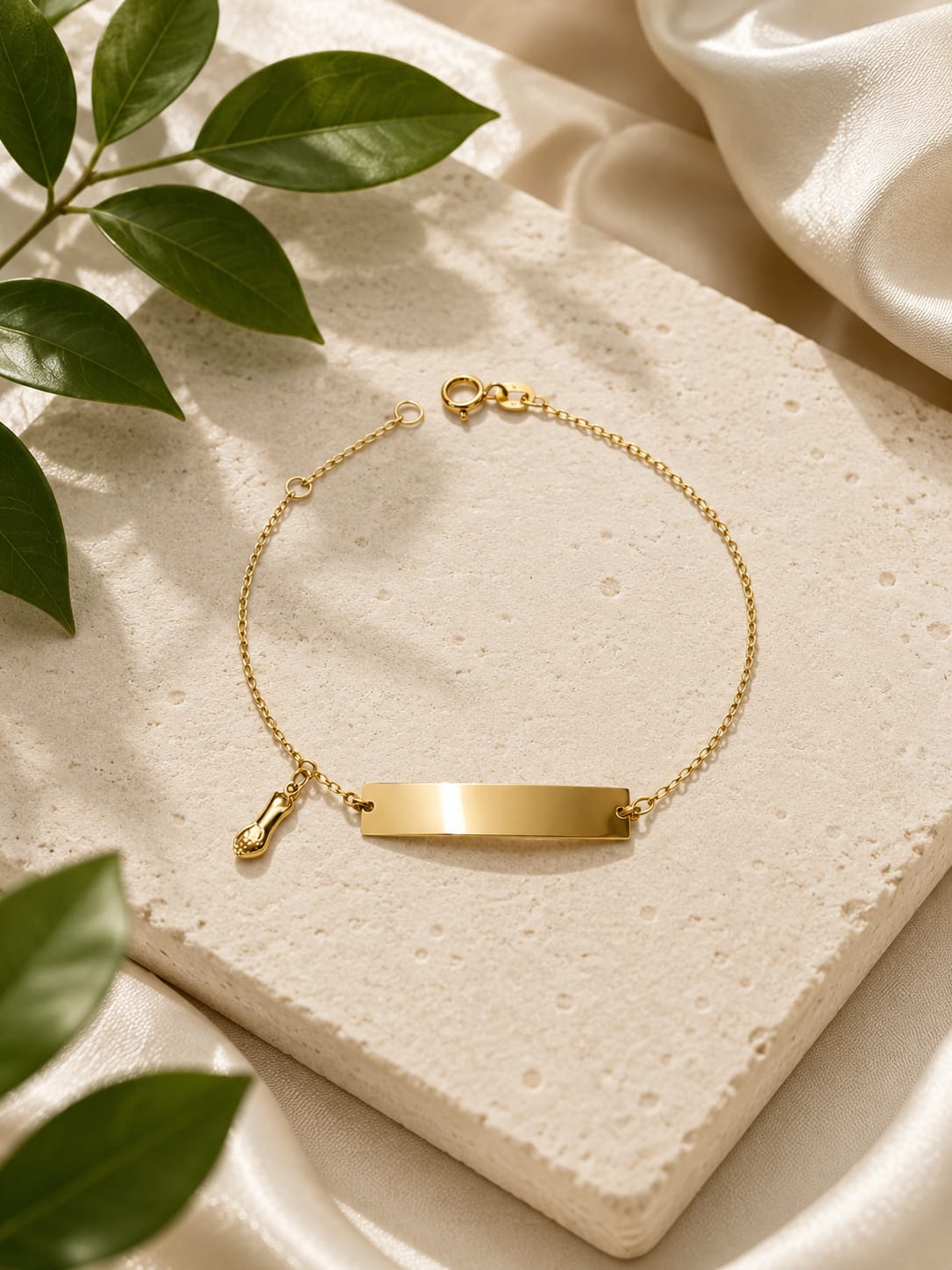 Pulseira Infantil Ouro 18k Chapinha com Figa