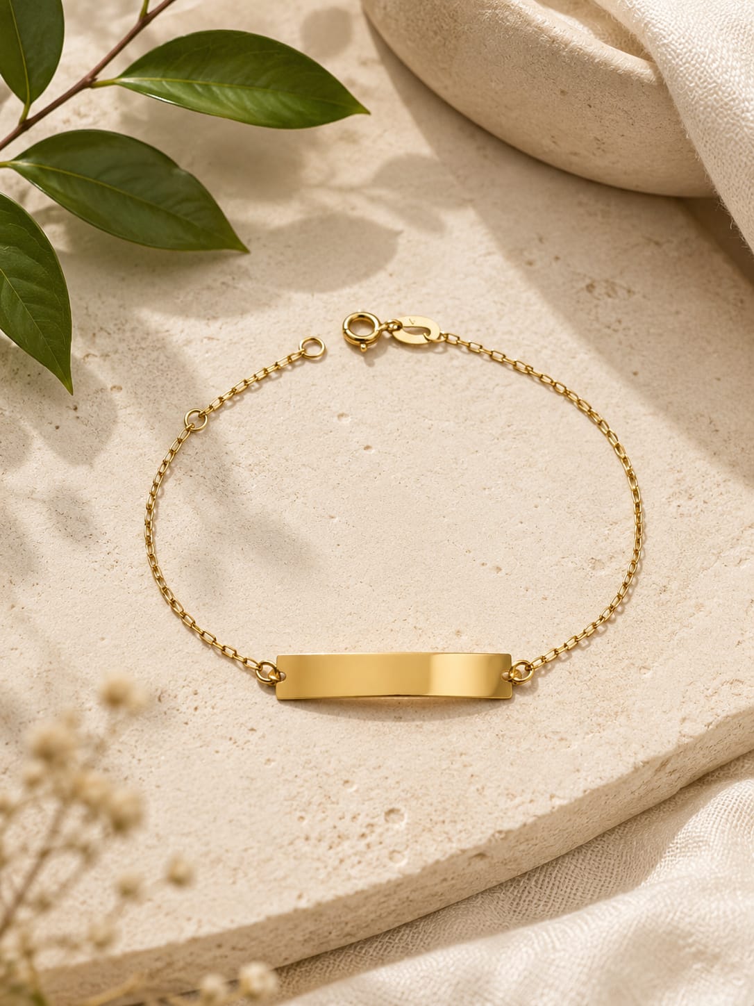 Pulseira Infantil Ouro 18k Chapinha Lisa